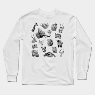 African Safari Wildlife Long Sleeve T-Shirt